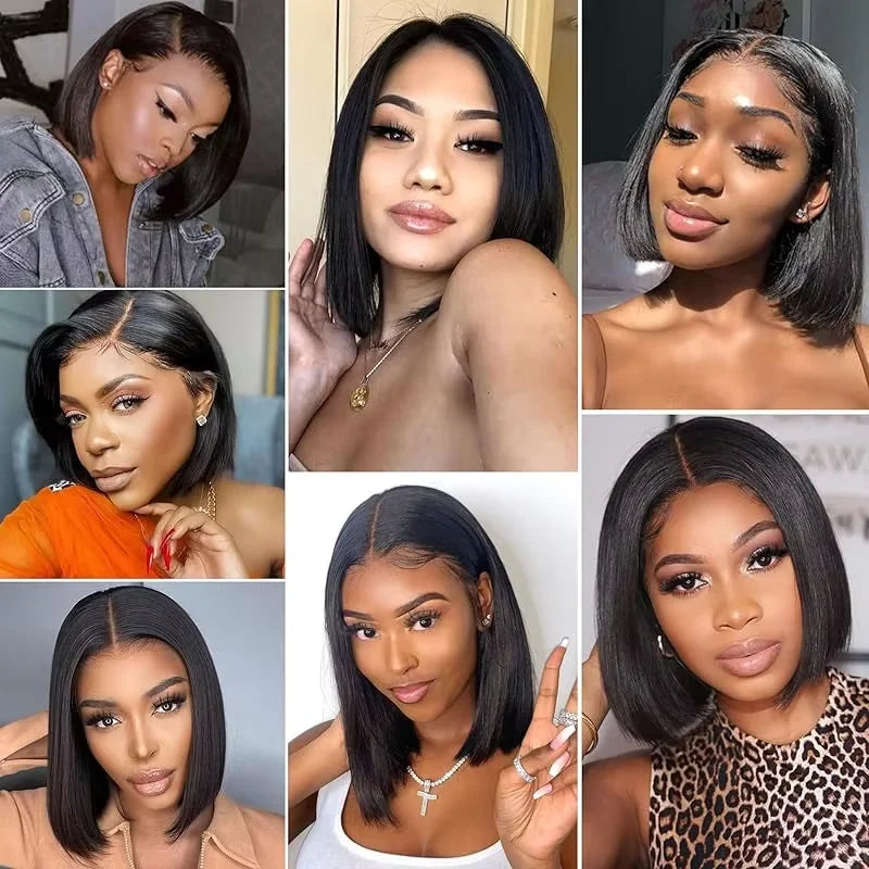 Straight Bob Lace Front Wig – 13x4 HD Transparent Lace, 180% Density