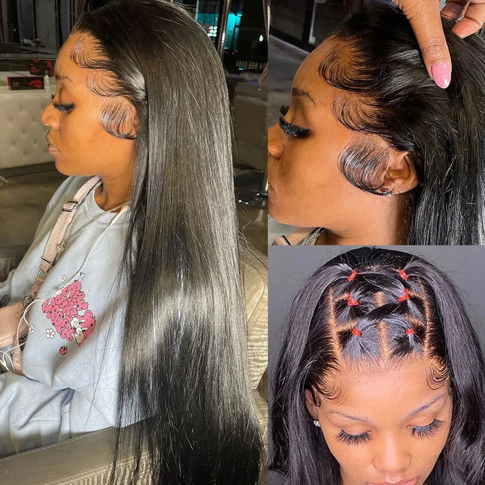 13x6 Lace Frontal Wig Human Hair Straight Transparent Lace Frontal Wigs For Women Remy Human Hair Pre Plucked Frontal Wig