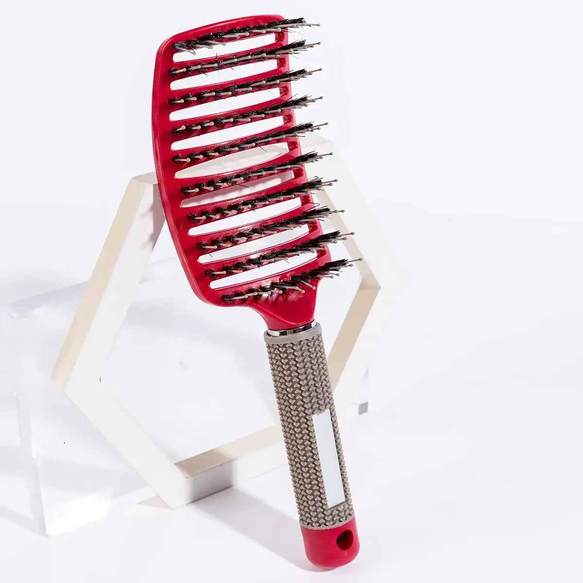 Boar Bristle Scalp Massage Hair Brush – Detangling Comb for Wet & Curly Hair