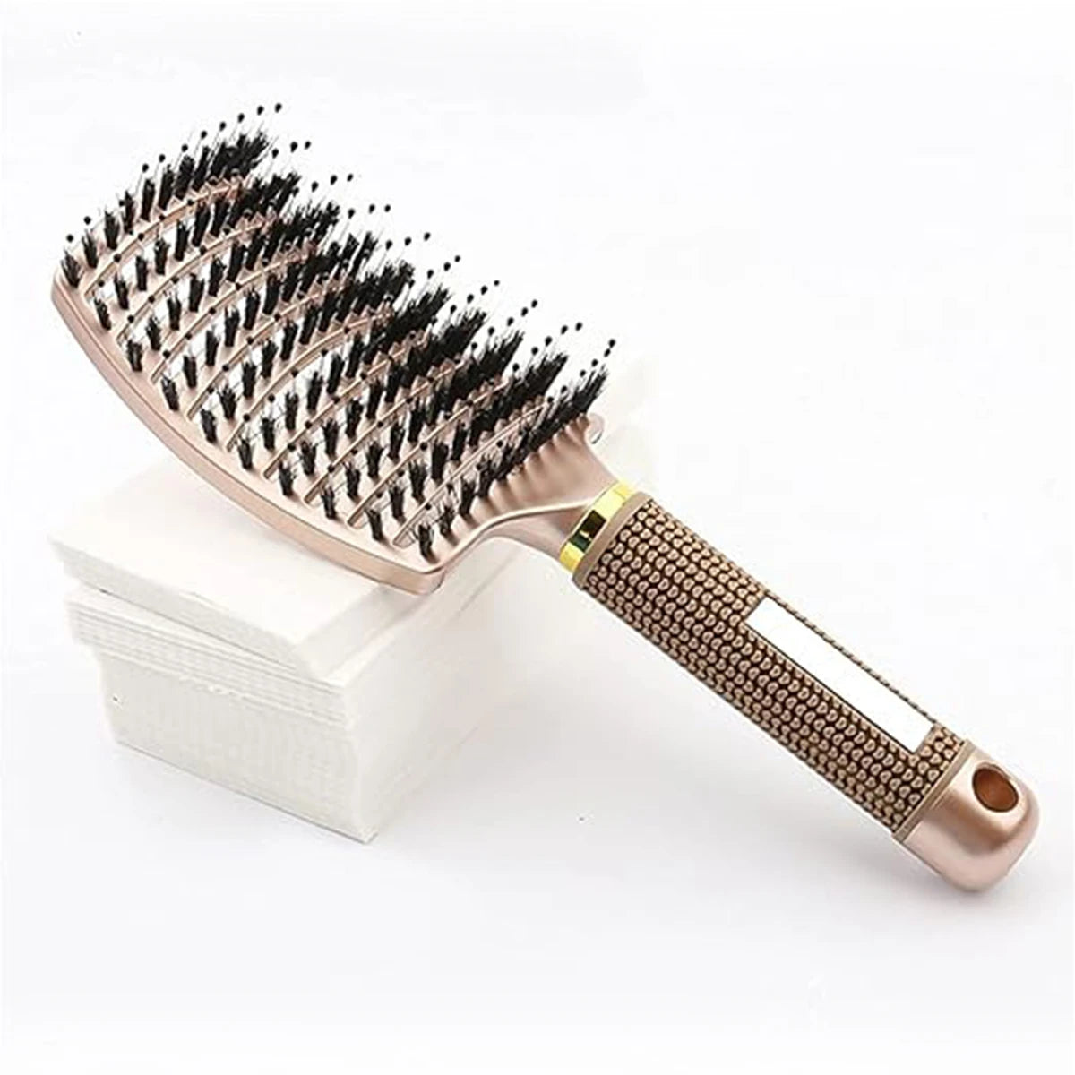 Boar Bristle Scalp Massage Hair Brush – Detangling Comb for Wet & Curly Hair