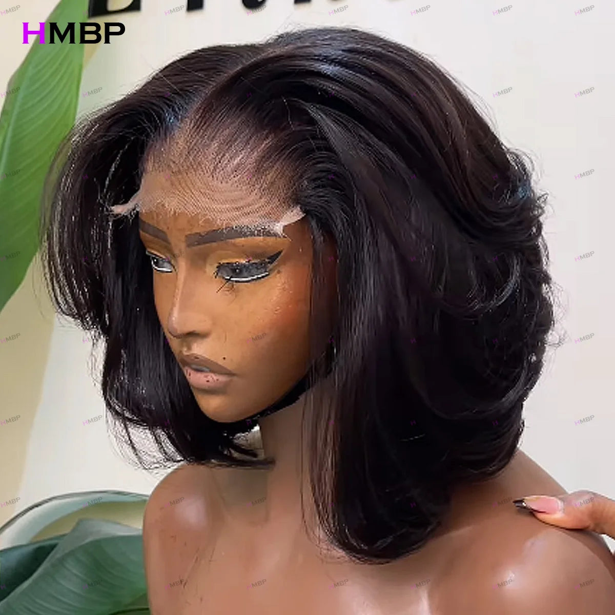Glueless Lace Frontal Wigs Human Hair Ready To Wear Super Double Drawn 13×6 HD Lace Frontal Wig Bob Wig Pre Plucked For Womann