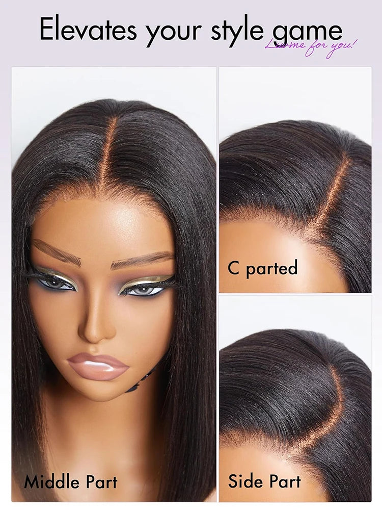 Brazilian Body Wave Short Bob Wig – 13x4 Transparent Lace Front, Pre-Plucked