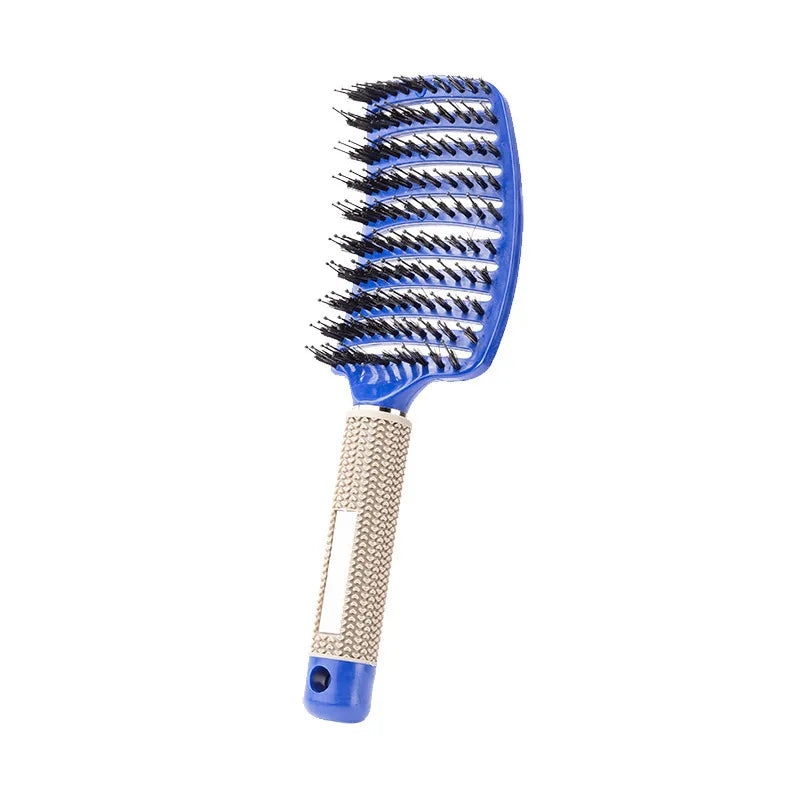 Boar Bristle Scalp Massage Hair Brush – Detangling Comb for Wet & Curly Hair